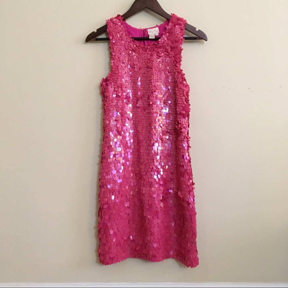 Tracy Reese Pink Sequin Dress Cocktail Sheath 2